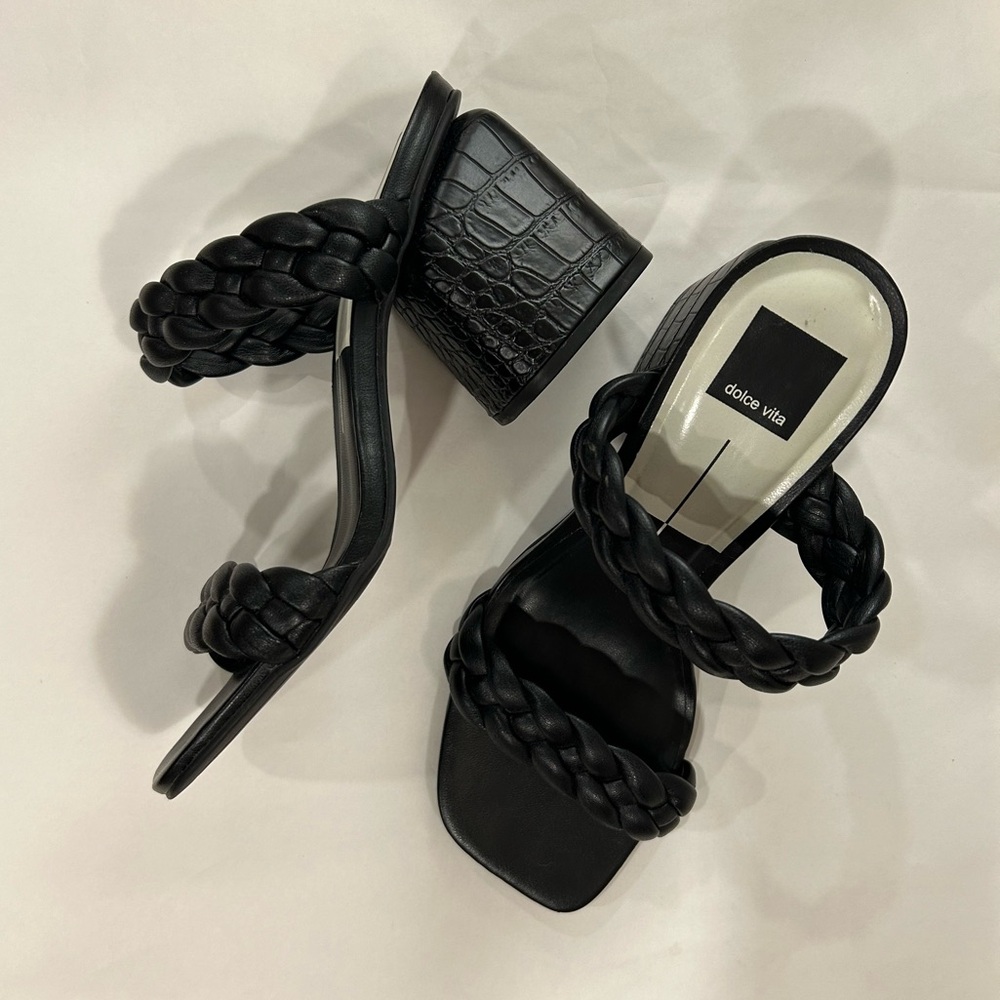 DOLCE VITA Black Natie Sandal - Size 8.5 - Picture 2 of 15